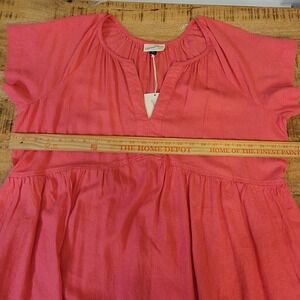 Universal Thread NWT Linen Blend Coral Pink Babydoll Dress Womens XXL Mini
